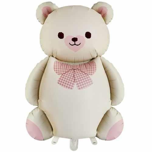 PAPYONLU KREM RENK BÜYÜK AYI FOLYO BALON 56,5*90