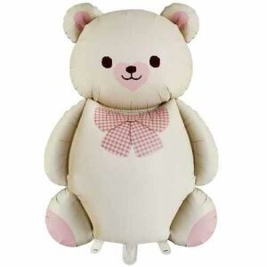 PAPYONLU KREM RENK BÜYÜK AYI FOLYO BALON 56,5*90