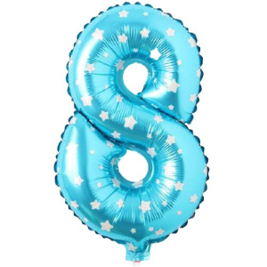 8- RAKAM 16 İNC MAVİ RENK BALON 36 CM