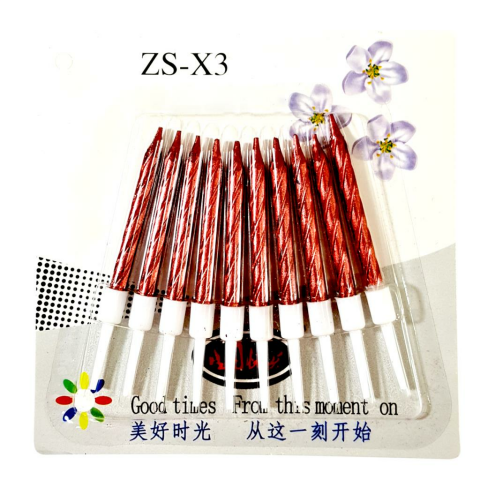 10 LU BURGULU KIRMIZI MUM 7.5CM PK:14 KL:420