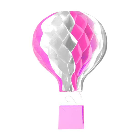 30 CM PARAŞÜT PEMBE İPLİ PETEK SÜS