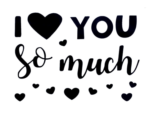 I LOVE YOU SİYAH YAPIŞKANLI BALON STİCKER