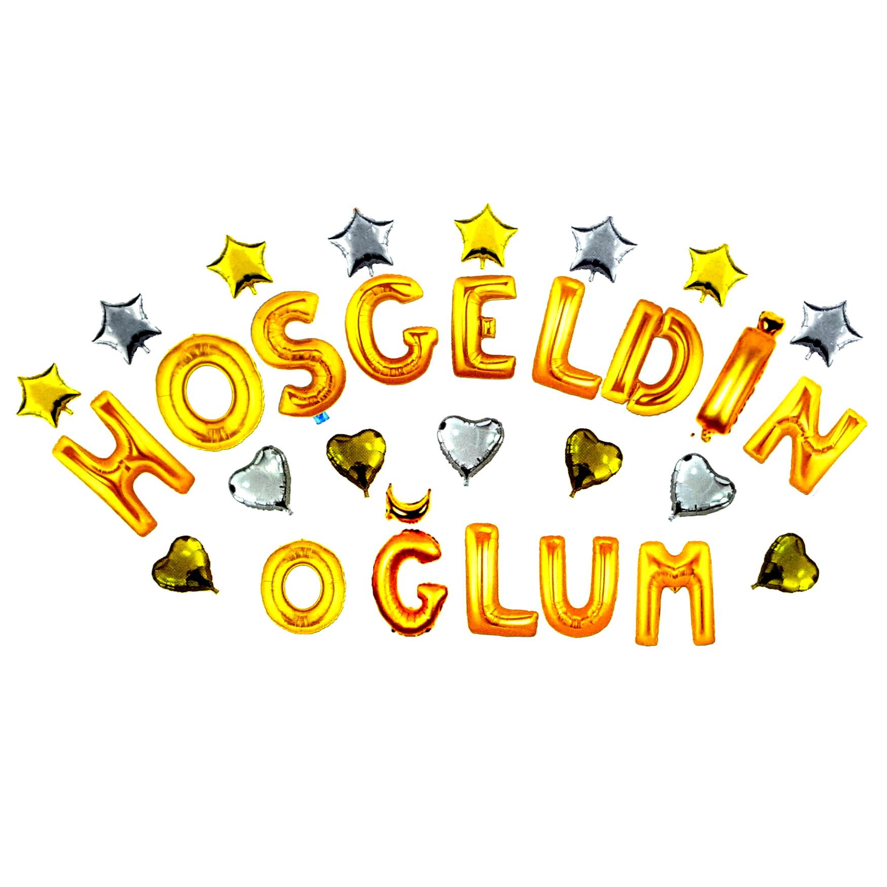 KALPLİ HOŞGELDİN OĞLUM GOLD SET BALON
