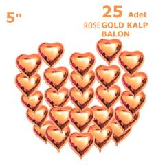 25 KALPLİ 5 İNC KALP ROSEGOLD SET BALON