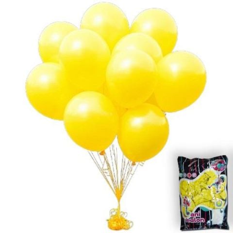 12 BANİ PASTEL BALON SARI 100 LÜ