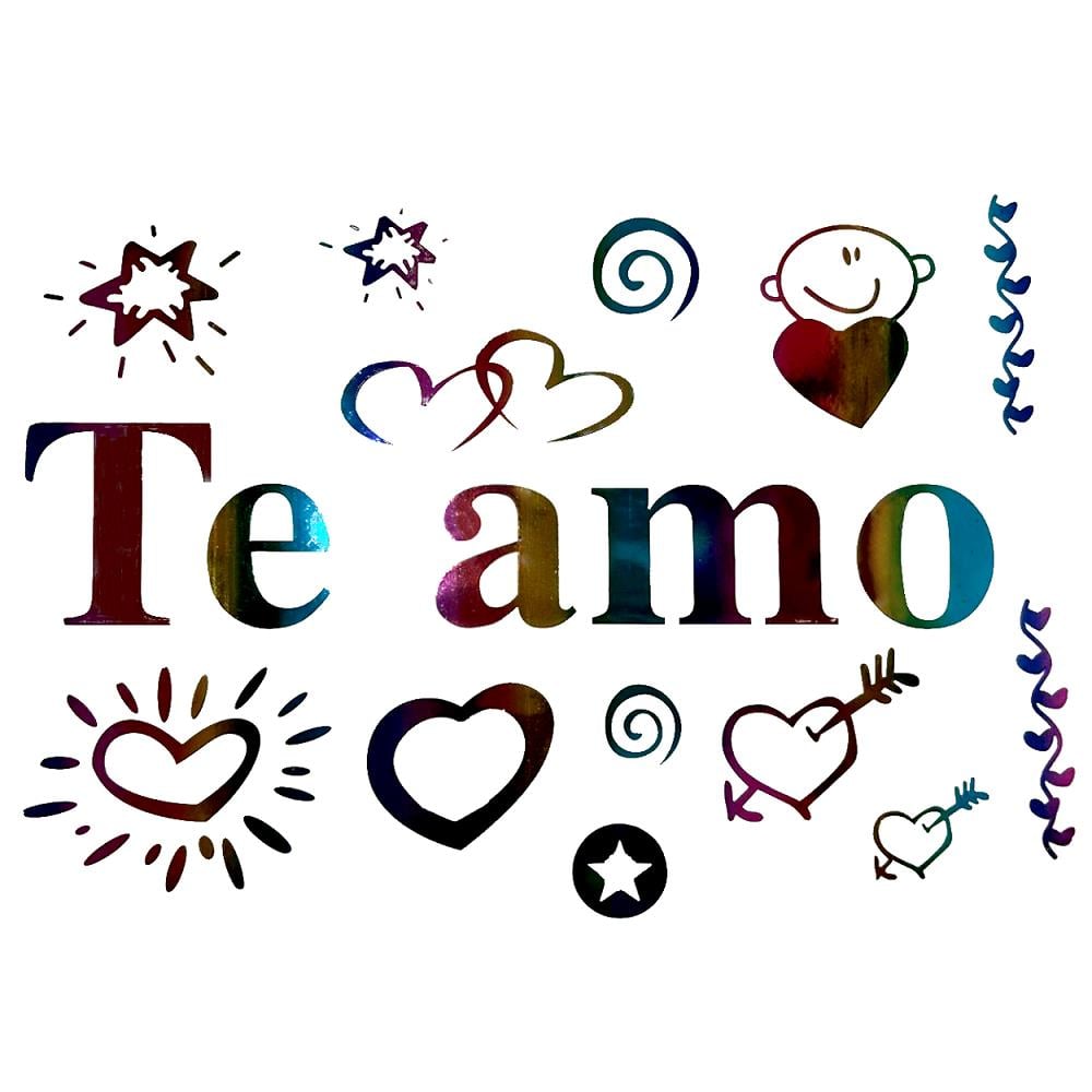 TE QUIERO MCHO AMOR RENKLİ YAPIŞKANLI BALON STİCKER