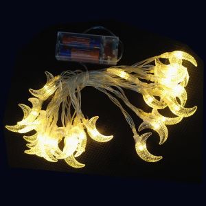 2 PİLLİ HİLAL FİGÜRLÜ FONKSİYONLU GÜN IŞIĞI 28 AMPUL LED