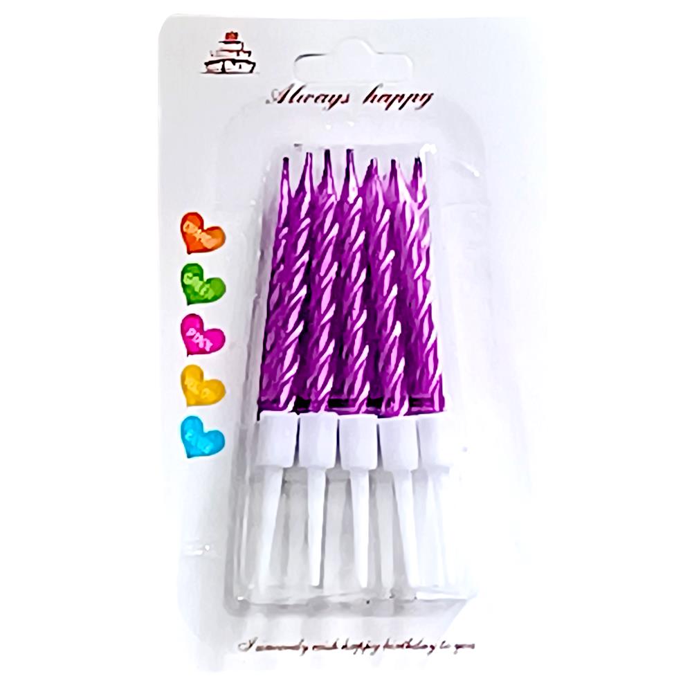 10 LU KÜÇÜK BURGULU MOR MUM 7.5 CM PK:50 KL:600