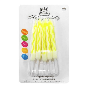 10 LU KÜÇÜK BURGULU SARI MUM 7.5 CM PK:50 KL:600