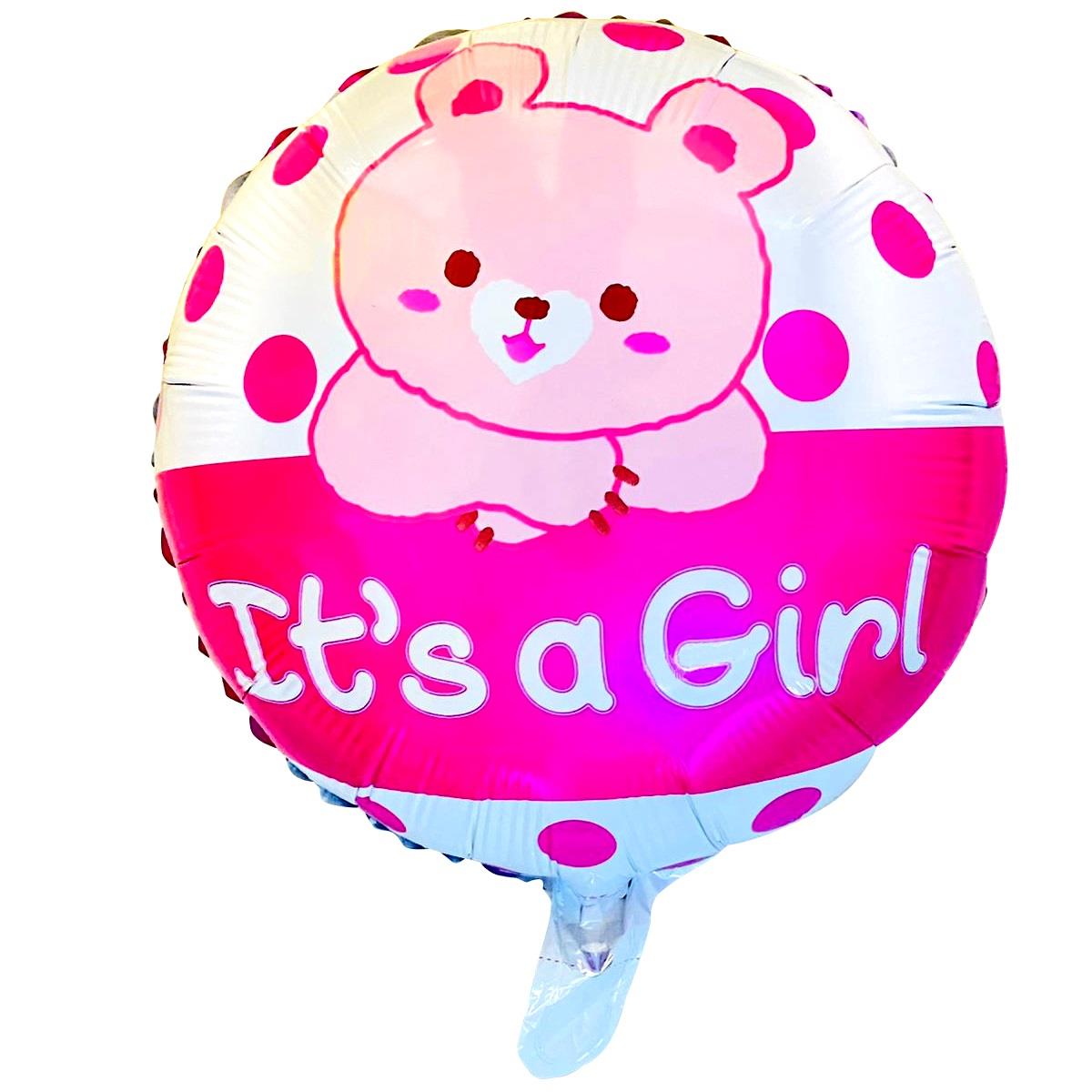 18 İNC YUVARLAK AYICIK PEMBE FOLYO BALON  43*43