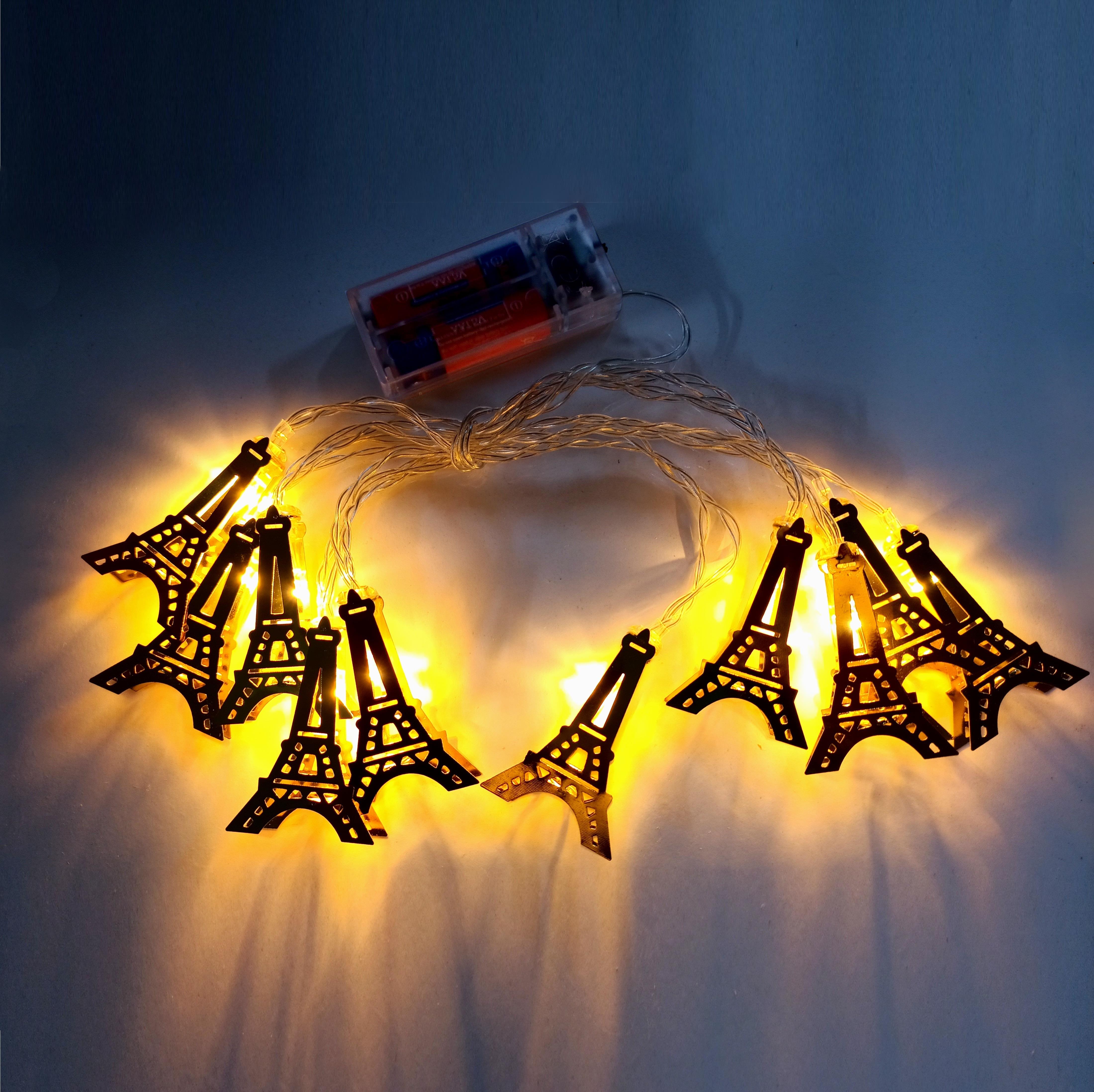 2 PİLLİ EYFELKULESİ FİGÜRLÜ FONKSİYONLU GÜN IŞIĞI 10 AMPUL LED