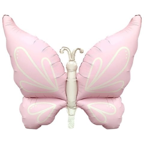 KELEBEK RETRO PEMBE FOLYO BALON 94*73,5