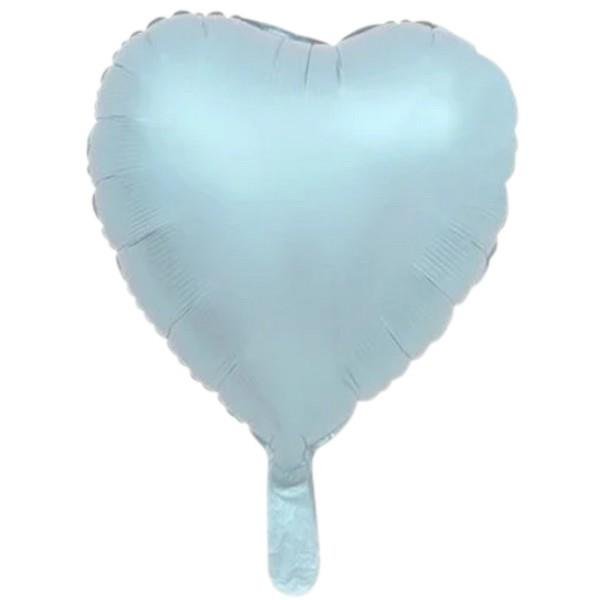 18 İNC KALP RETRO MAVİ RENK FOLYO BALON