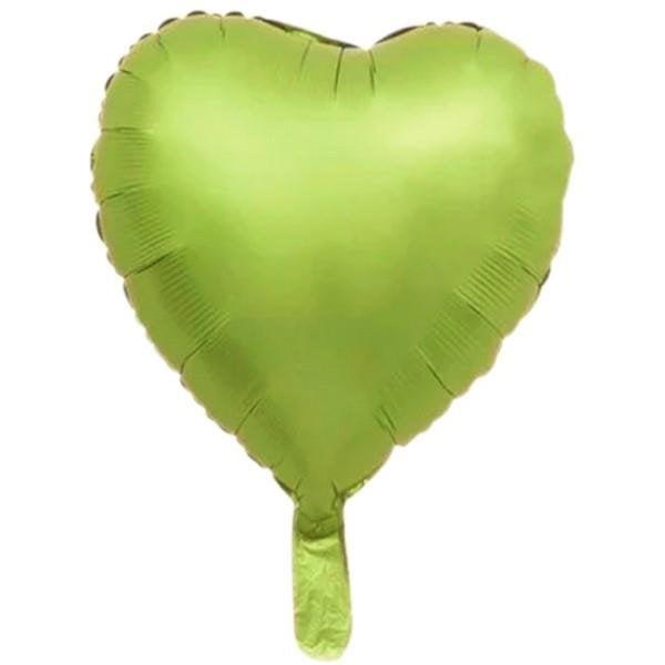 18 İNC KALP RETRO YEŞİL RENK FOLYO BALON