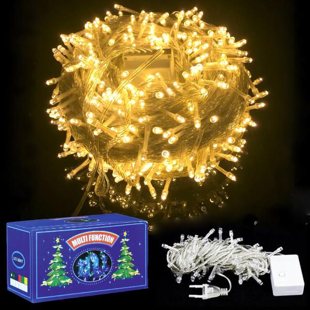 10 MT 220V FİŞLİ 8 FONKSİYONLU SİLİKON GÜN IŞIĞI AMPUL 100 LED