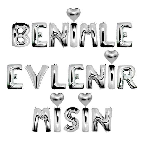 BENİMLE EVLENİRMİSİN GÜMÜŞ SET BALON