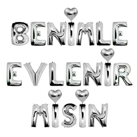 BENİMLE EVLENİRMİSİN GÜMÜŞ SET BALON