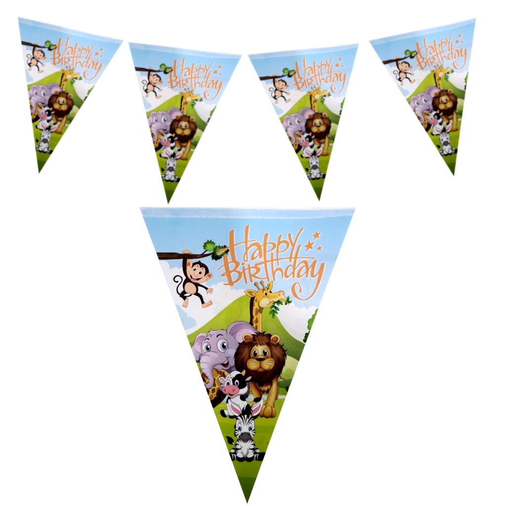 SAFARİ HAPPY BİRTHDAY ÜÇGEN FLAMA