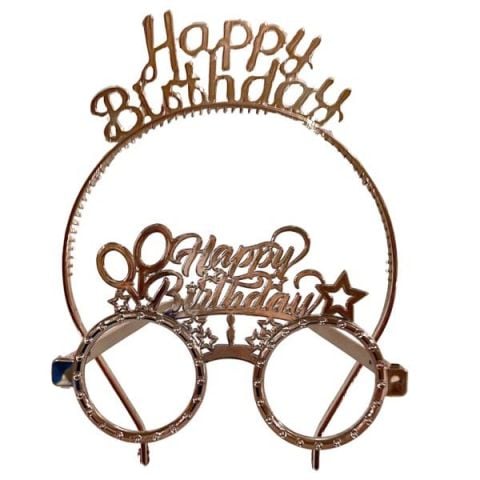 MİKA TAÇ GÖZLÜK HAPPY BİRTHDAY ROSEGOLD