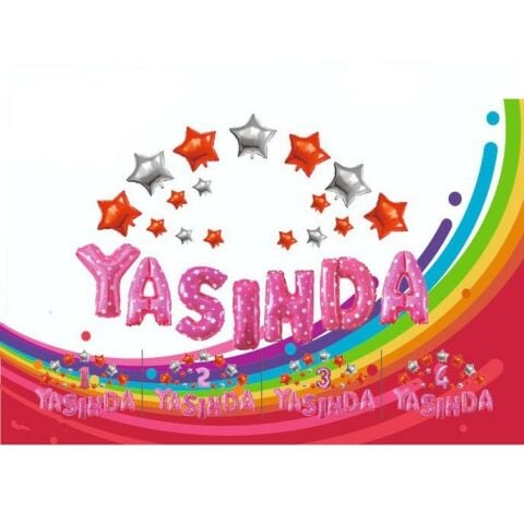 YILDIZLI YAŞINDA PEMBE SET BALON