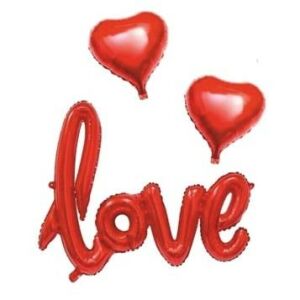 2 KALPLİ LOVE KIRMIZI SET BALON