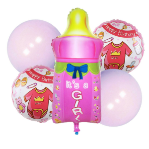 BİBERON PEMBE 5Lİ SET BALON