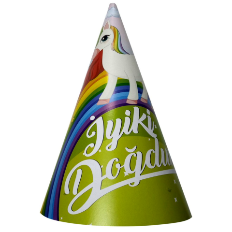 8 Lİ UNİCORN İYİKİ DOĞDUN ŞAPKA