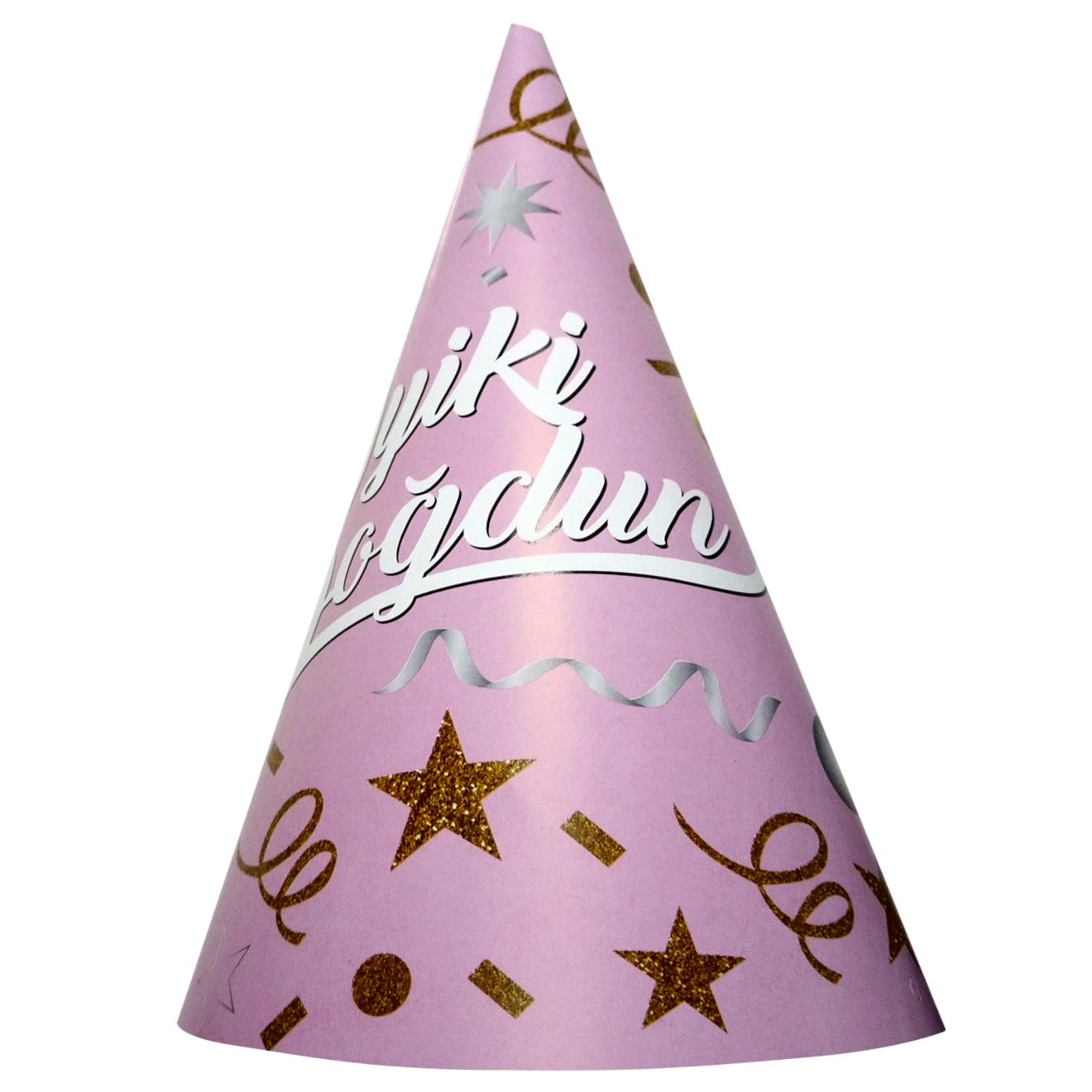 8 Lİ İYİKİ DOĞDUN PEMBE ŞAPKA