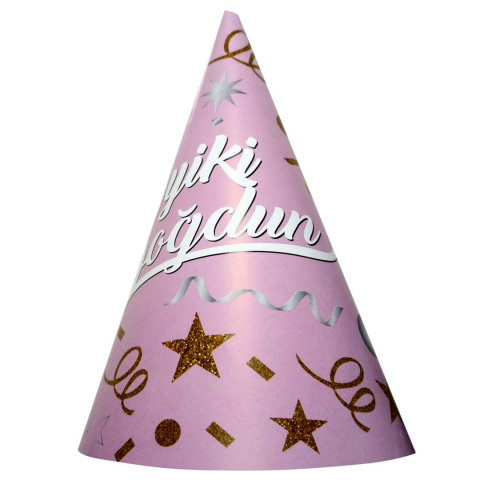 8 Lİ İYİKİ DOĞDUN PEMBE ŞAPKA