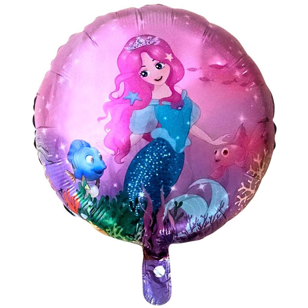 18 İNC YUVARLAK DENİZ KIZI FOLYO BALON  43*43
