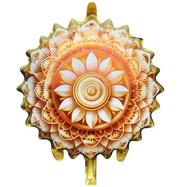 18 İNC YUVARLAK RAMAZAN MOTİFLİ SARI FOLYO BALON 49,5*51,5