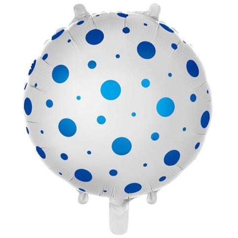 18 İNC YUVARLAK PUANLI MAVİ FOLYO BALON 43*43