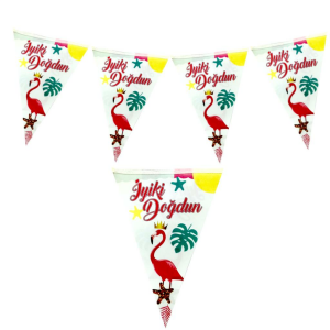 FLAMİNGO İYİKİ DOĞDUN ÜÇGEN FLAMA