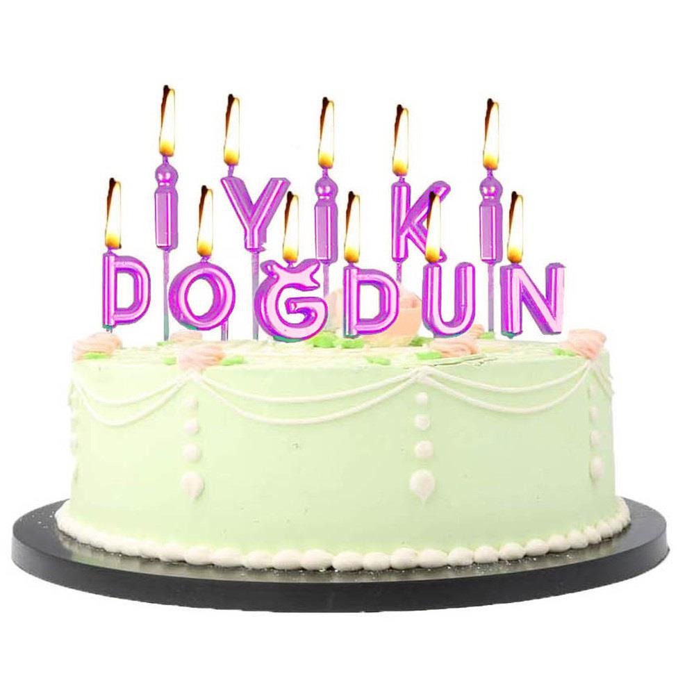İYİKİ DOĞDUN PEMBE MUM  PK:12 KL:600