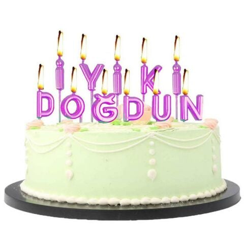 İYİKİ DOĞDUN PEMBE MUM  PK:12 KL:600