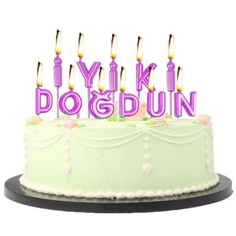İYİKİ DOĞDUN PEMBE MUM  PK:12 KL:600