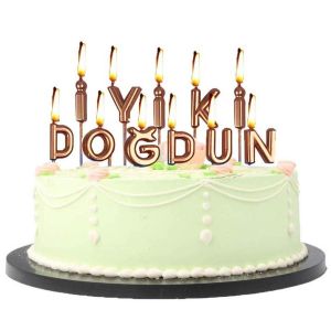İYİKİ DOĞDUN ROSEGOLD MUM  PK:12 KL:600