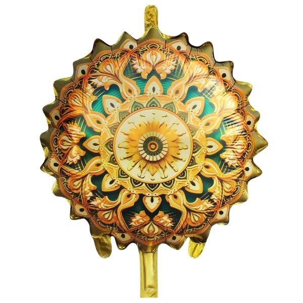 18 İNC YUVARLAK RAMAZAN MOTİFLİ YEŞİL FOLYO BALON 49,5*51,5