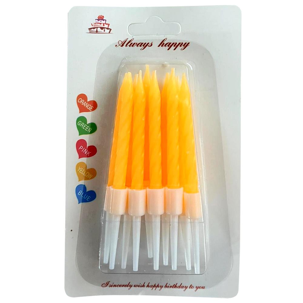 10 LU KÜÇÜK BURGULU TURUNCU MUM 7.5 CM PK:50 KL:600