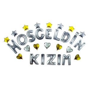 KALPLİ HOŞGELDİN KIZIM GÜMÜŞ SET BALON