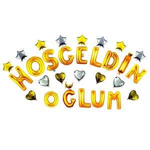 KALPLİ HOŞGELDİN OĞLUM GOLD SET BALON