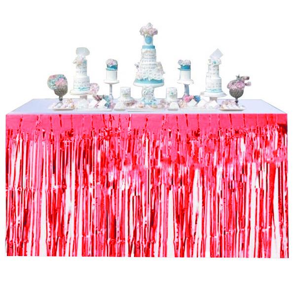 İTHAL METALİZE KIRMIZI MASA ETEĞİ 70*300cm