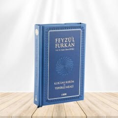 Feyzü'l Furkan Kur'ân-ı Kerîm ve Tefsirli Meali (Orta Boy - Mushaf ve Meal) [MIKLEPLİ CİLTLİ] - LACİVERT