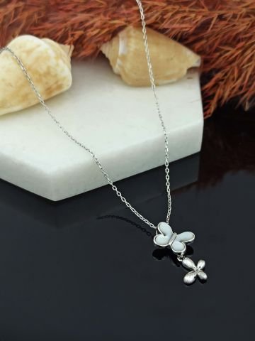 925 Ayar Kelebek Gümüş Kolye