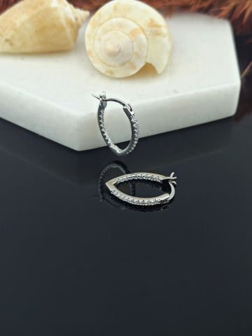 925 Ayar Zirkon Taşlı Gümüş Küpe