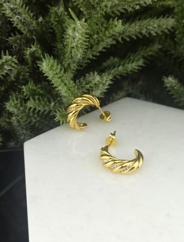 925 Ayar Zirkon Taşlı Gümüş Küpe