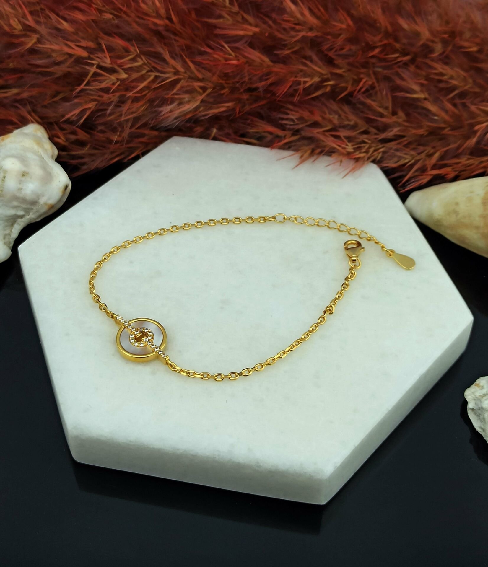 925 Ayar Sedefli Gümüş Bileklik
