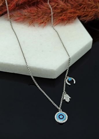 925 Ayar Zirkon Taşlı Gümüş Kolye