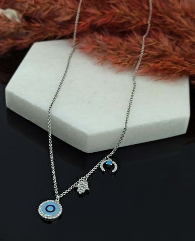 925 Ayar Zirkon Taşlı Gümüş Kolye