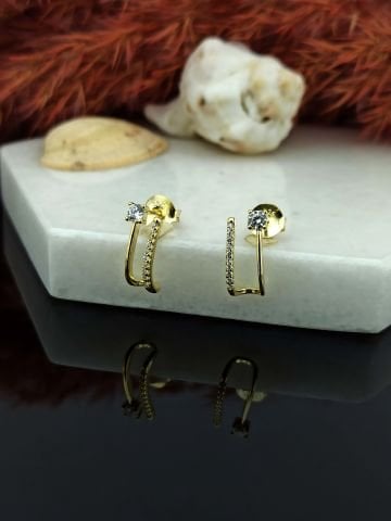 925 Ayar Zirkon Taşlı Gümüş Küpe